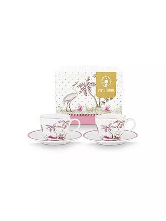 PIP STUDIO | Espressotasse mit Untertasse 2er Set 120ml  JOLIE DOTS Gold/Pink | 